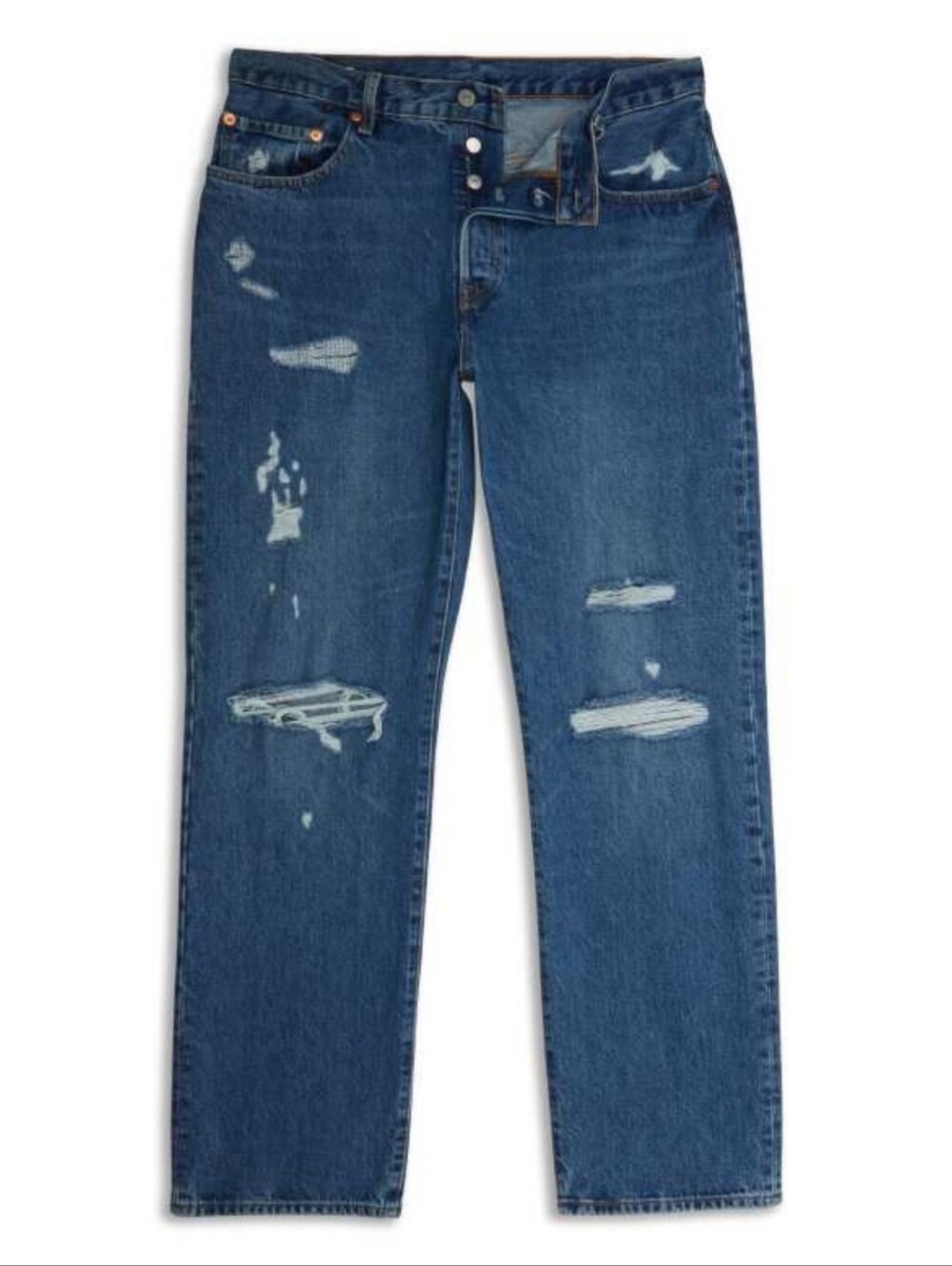 Levi's 501 Button Fly Original Distressed Jeans Sz 25 Grunge Minimalist